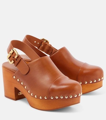 Chloe Jeannette leather wedge clogs - Chloe - Modalova