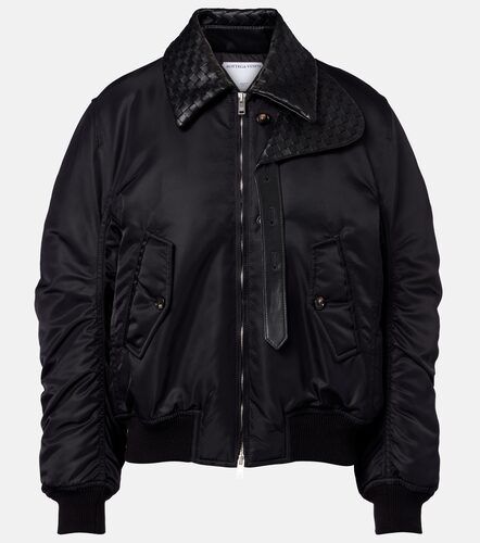 Intrecciato leather-trimmed blouson jacket - Bottega Veneta - Modalova