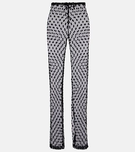 Polka-dot mesh slim pants - Dries Van Noten - Modalova