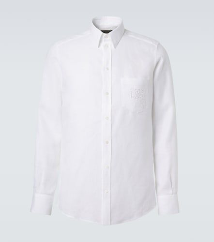 Camicia in lino con ricamo - Dolce&Gabbana - Modalova
