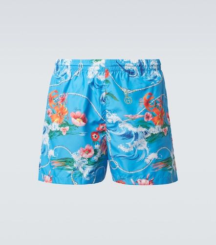 Gucci Printed poplin swim trunks - Gucci - Modalova