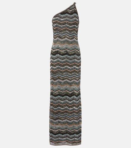 Zigzag one-shoulder lame maxi dress - Missoni - Modalova