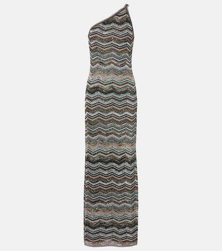 Zigzag one-shoulder lame maxi dress - Missoni - Modalova