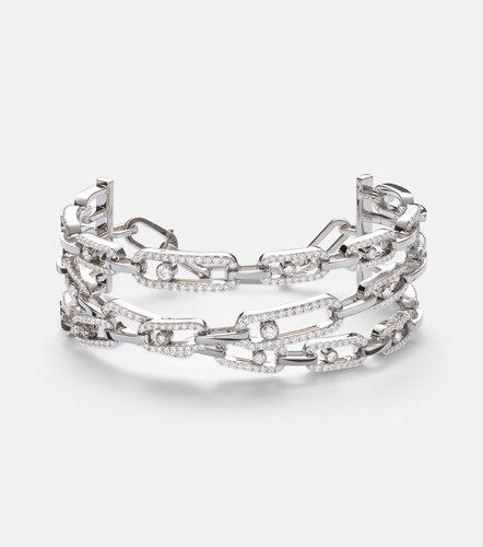 Pulsera Move Link de oro blanco de 18 ct con diamantes - Messika - Modalova