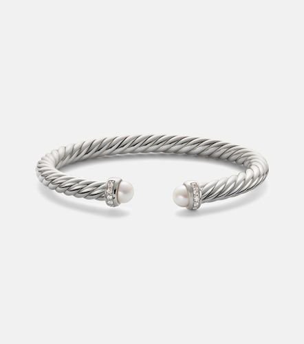 Bracciale Cable Flex® in sterling con diamanti e perle - David Yurman - Modalova