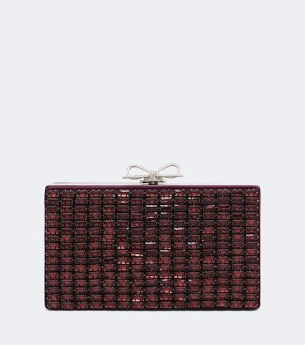 Crystal-embellished satin clutch - Self-Portrait - Modalova