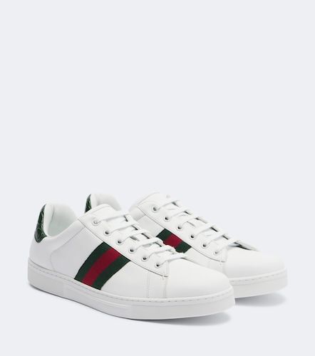 Ace Web Stripe leather sneakers - Gucci - Modalova