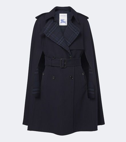 Check belted wool cape - Burberry - Modalova