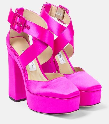 Salones Gaia de satén con plataforma - Jimmy Choo - Modalova