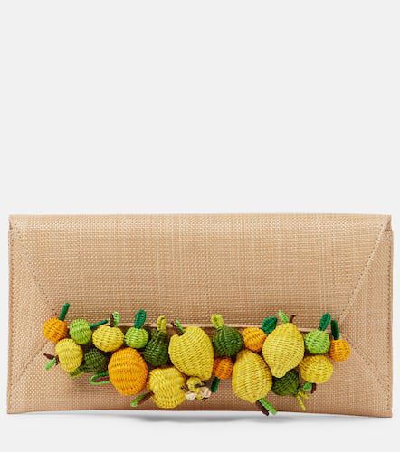 Citrus Punch embellished raffia clutch - Aquazzura - Modalova