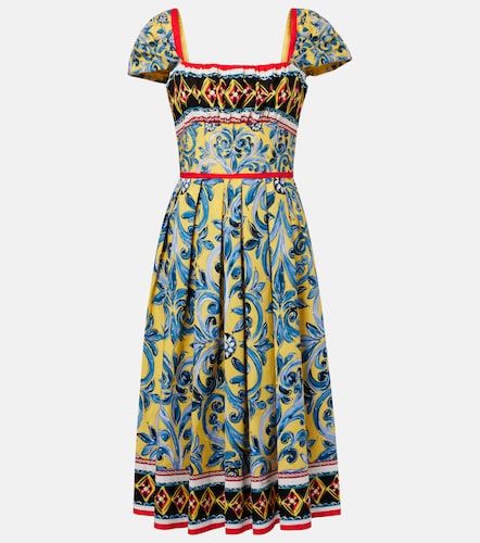 Vestido midi plisado estampado - Dolce&Gabbana - Modalova