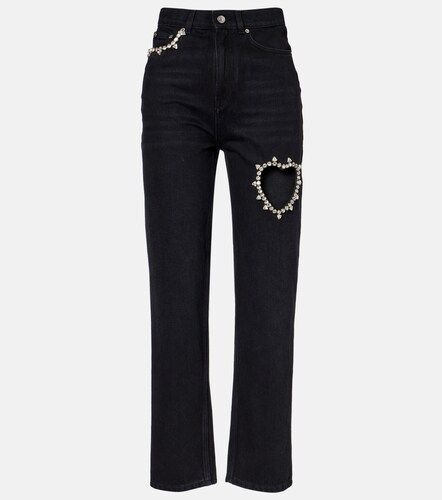Jeans a gamba larga con cristalli - Area - Modalova