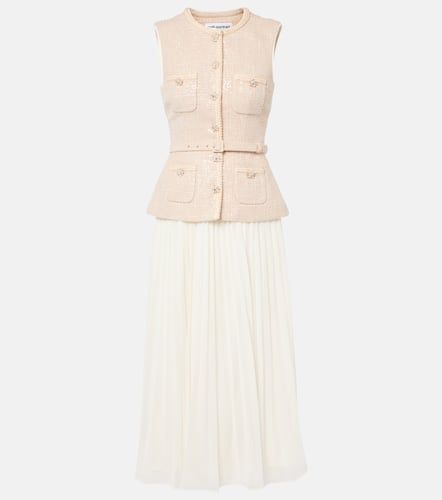 Sequined boucle chiffon midi dress - Self-Portrait - Modalova