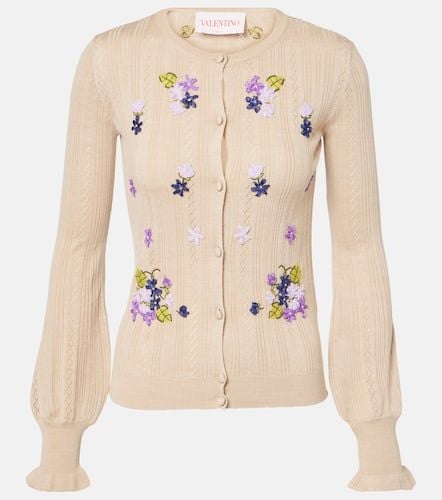 Embroidered virgin wool cardigan - Valentino - Modalova