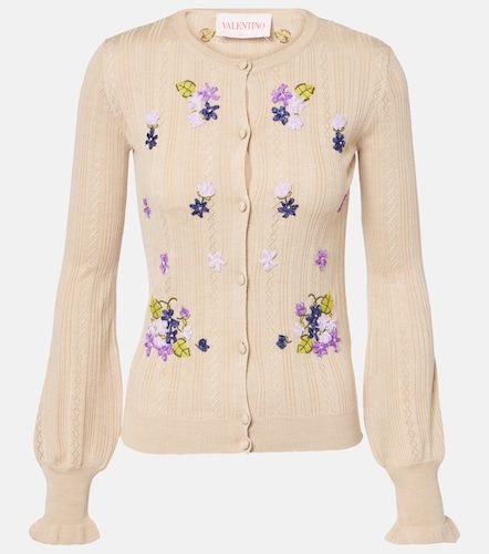 Embroidered virgin wool cardigan - Valentino Garavani - Modalova