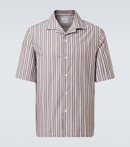 Camicia bowling in lino a righe - Brunello Cucinelli - Modalova