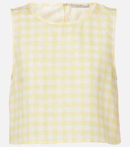 Top cropped Kobe in lino e cotone a quadri - Asceno - Modalova