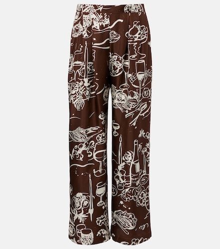 Pantaloni Isola a gamba larga in seta - Asceno - Modalova