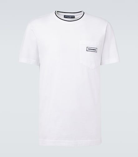 Camiseta de jersey de algodón con logo - Dolce&Gabbana - Modalova