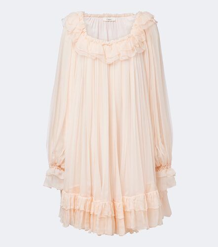 Chloé Vestido corto de muselina de seda fruncido - Chloe - Modalova