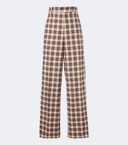 Pantalones anchos de algodón a cuadros - Dries Van Noten - Modalova