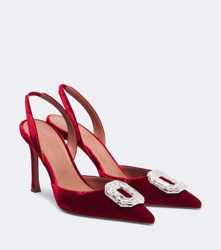 Pumps slingback Camelia in velluto - Amina Muaddi - Modalova
