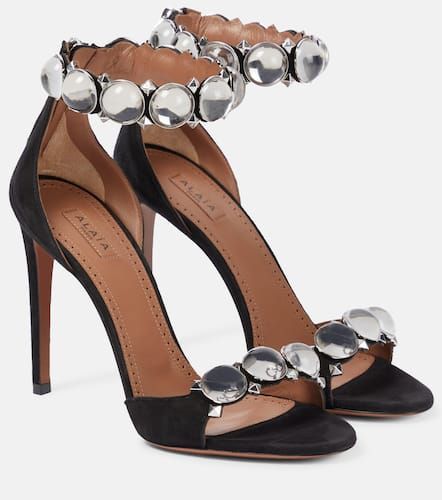 AlaÃ¯a La Bombe 110 embellished suede sandals - Alaia - Modalova