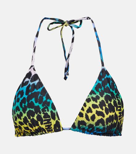 Leopard-print triangle bikini top - Ganni - Modalova