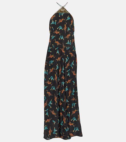 Printed halterneck silk maxi dress - Rixo - Modalova