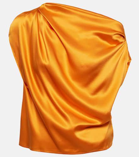 The Sei Draped one-shoulder silk satin top