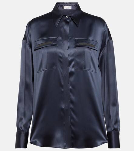 Embellished satin shirt - Brunello Cucinelli - Modalova