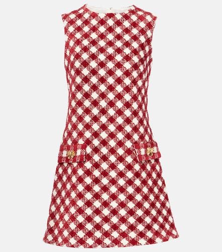 Checked chenille tweed minidress - Oscar de la Renta - Modalova