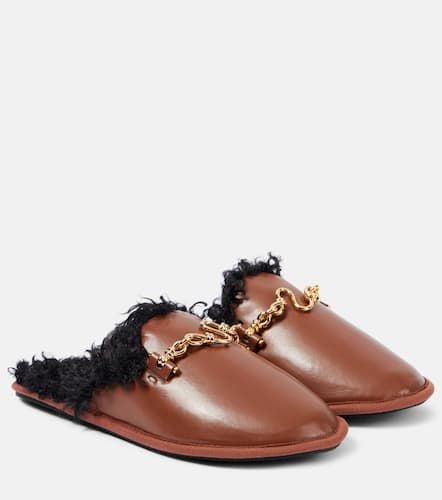 Ryder teddy-trimmed faux leather mules - Stella McCartney - Modalova