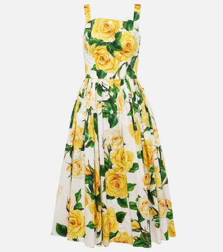 Floral cotton midi dress - Dolce&Gabbana - Modalova