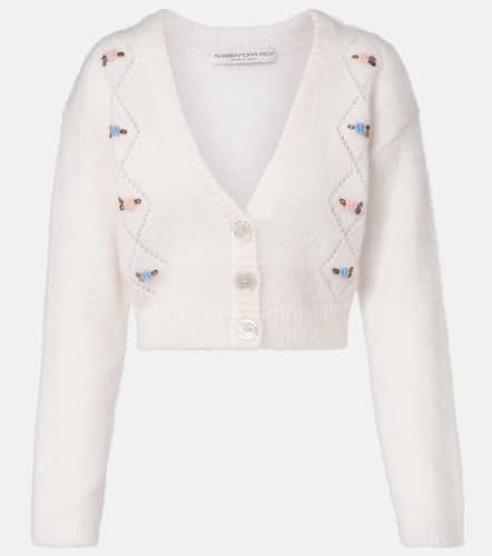 Embroidered mohair-blend cardigan - Alessandra Rich - Modalova