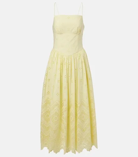 Vestido midi de algodón con bordado inglés - Self-Portrait - Modalova