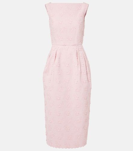 Embroidered floral canvas midi dress - Erdem - Modalova