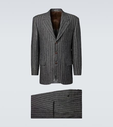 Traje de lino con raya chalk - Brunello Cucinelli - Modalova