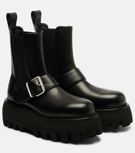 Sofa Buckle leather ankle boots - McQueen - Modalova