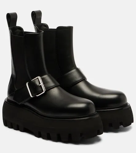 Sofa Buckle leather ankle boots - McQueen - Modalova