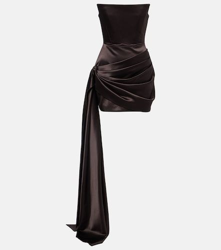 Vestido bustier de satén de algodón y seda drapeado - Alex Perry - Modalova