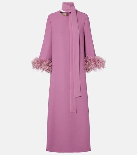 Abito lungo in Cady Couture con piume - Valentino Garavani - Modalova
