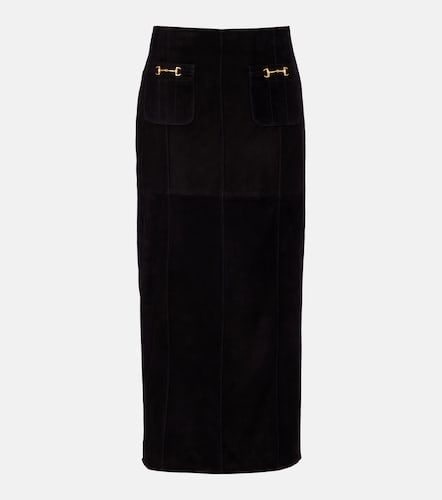 High-Rise-Midirock Edwina aus Veloursleder - Rixo - Modalova