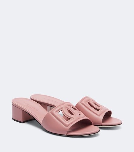 Dolce&Gabbana Mules de piel con DG - Dolce&Gabbana - Modalova