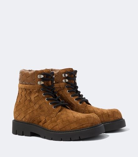 Haddock Intrecciato suede lace-up boots - Bottega Veneta - Modalova
