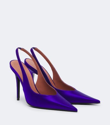 Anok satin slingback pumps - Amina Muaddi - Modalova
