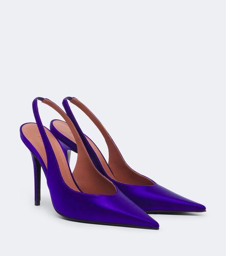 Pumps slingback Anok in raso - Amina Muaddi - Modalova