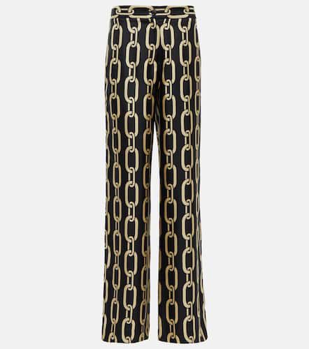 Germaine printed silk straight pants - Nili Lotan - Modalova