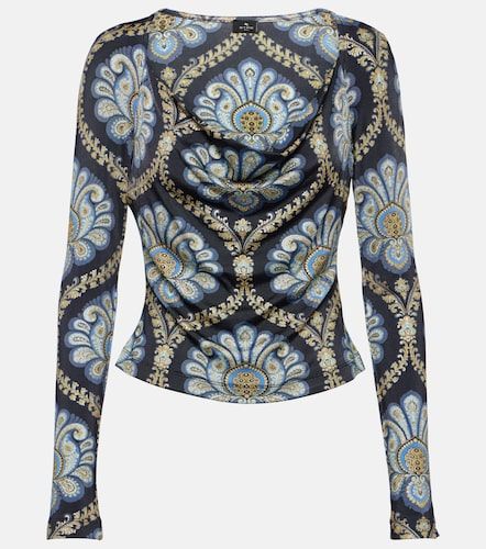 Top in jersey con stampa paisley - Etro - Modalova
