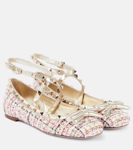 Rockstud tweed ballet flats - Valentino Garavani - Modalova